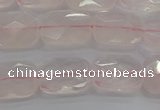 CRQ164 15.5 inches 10*14mm faceted rectangle natural rose quartz beads