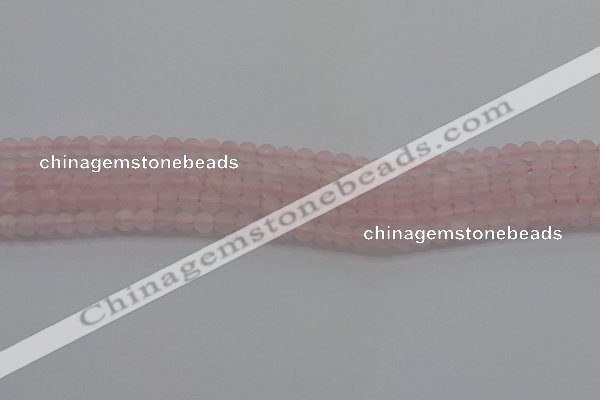 CRQ180 15.5 inches 4mm round matte rose quartz beads wholesale