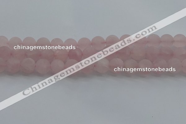 CRQ184 15.5 inches 12mm round matte rose quartz beads wholesale