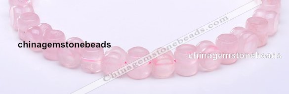 CRQ19 12*12mm dumbbell-shaped natural rose quartz bead Wholesale