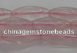 CRQ190 15.5 inches 8*20mm rice natural rose quartz beads