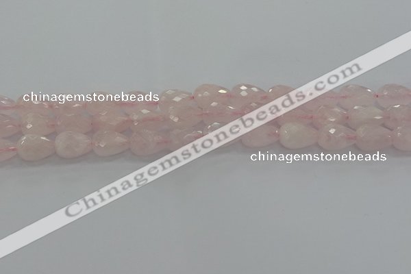 CRQ196 15.5 inches 10*14mm faceted teardrop natural rose quartz beads