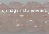 CRQ197 15.5 inches 12*16mm faceted teardrop natural rose quartz beads