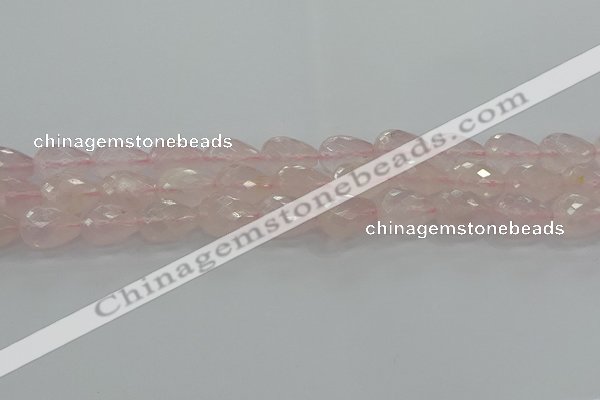 CRQ197 15.5 inches 12*16mm faceted teardrop natural rose quartz beads