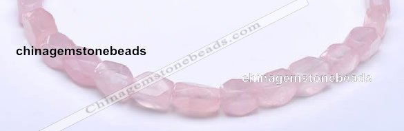 CRQ20 faceted brick shape natural rose quartz beads Wholesale