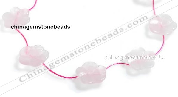 CRQ21 17 inches 24mm carved flower rose quartz beads Wholesale