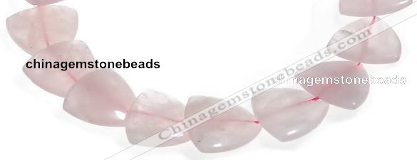 CRQ22 16 inches 25mm triangle rose quartz beads Wholesale