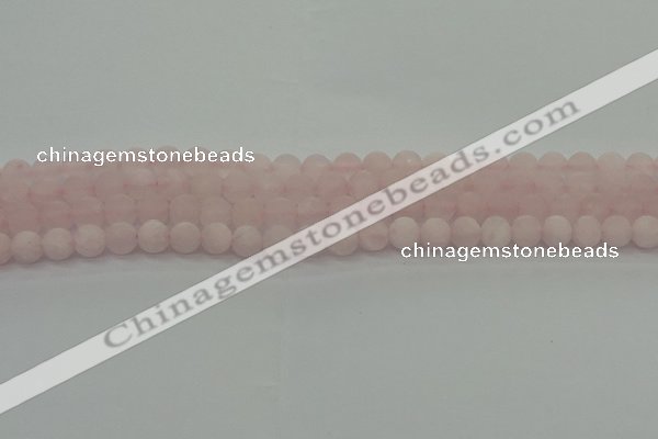 CRQ221 15.5 inches 6mm round matte rose quartz gemstone beads