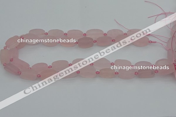 CRQ233 15.5 inches 11*18mm oval rose quartz beads wholesale