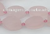 CRQ234 15.5 inches 13*20mm oval rose quartz beads wholesale