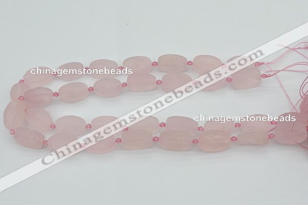 CRQ234 15.5 inches 13*20mm oval rose quartz beads wholesale