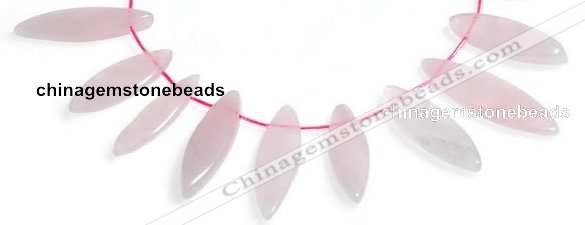 CRQ24 multi sizes flat rice shape rose quartz beads wholesale