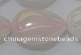 CRQ241 15.5 inches 18*25mm flat teardrop rose quartz beads