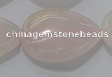 CRQ242 15.5 inches 22*30mm flat teardrop rose quartz beads