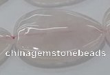 CRQ243 15.5 inches 30*40mm flat teardrop rose quartz beads