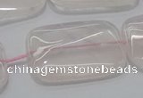 CRQ246 15.5 inches 18*25mm rectangle rose quartz beads wholesale