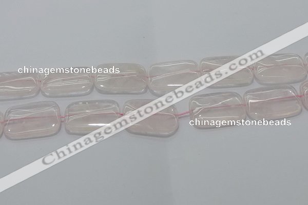 CRQ246 15.5 inches 18*25mm rectangle rose quartz beads wholesale