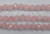 CRQ261 15.5 inches 6mm faceted round rose quartz beads