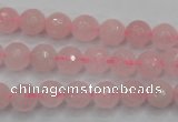 CRQ262 15.5 inches 8mm faceted round rose quartz beads