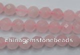 CRQ263 15.5 inches 8mm faceted round rose quartz beads