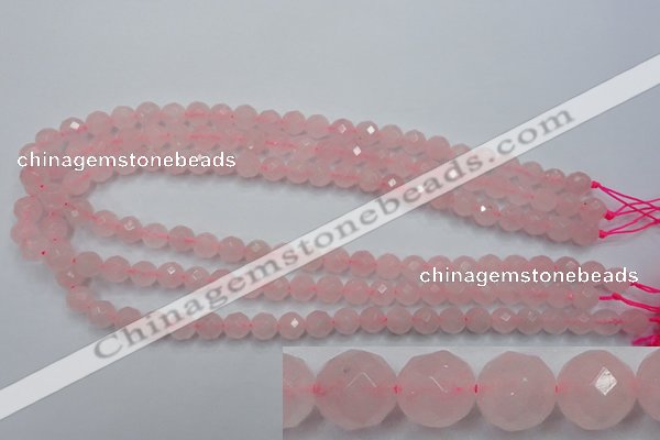 CRQ263 15.5 inches 8mm faceted round rose quartz beads