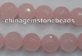 CRQ266 15.5 inches 12mm faceted round rose quartz beads