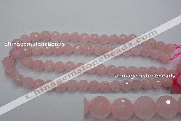 CRQ266 15.5 inches 12mm faceted round rose quartz beads