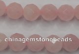 CRQ267 15.5 inches 12mm faceted round rose quartz beads