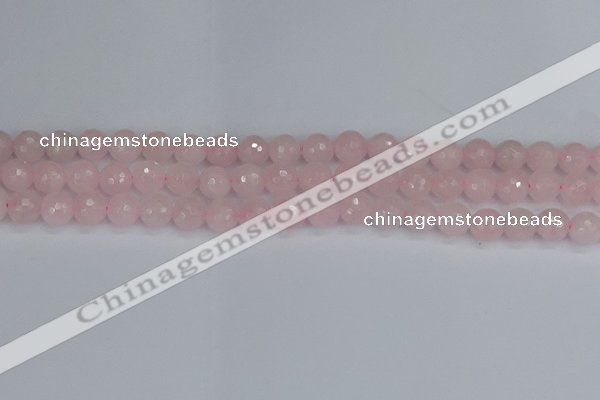CRQ282 15.5 inches 8mm faceted round rose quartz beads wholesale