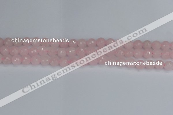 CRQ282 15.5 inches 8mm faceted round rose quartz beads wholesale