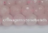 CRQ283 15.5 inches 10mm faceted round rose quartz beads wholesale