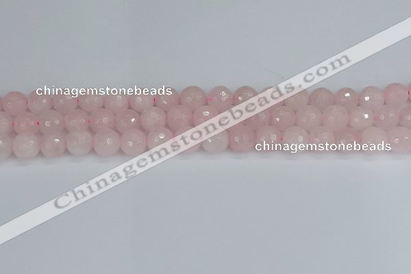 CRQ283 15.5 inches 10mm faceted round rose quartz beads wholesale