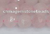 CRQ284 15.5 inches 12mm faceted round rose quartz beads