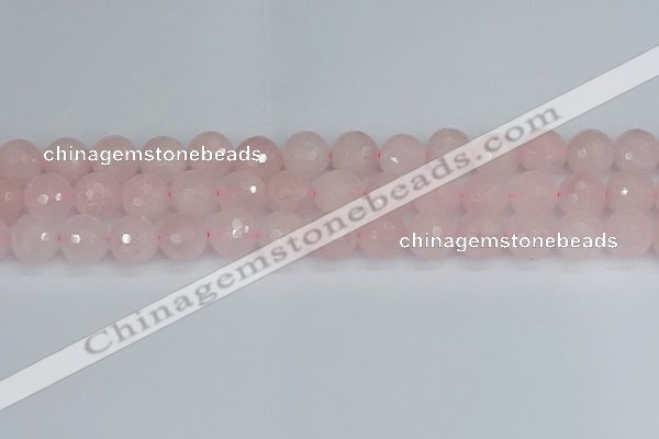 CRQ284 15.5 inches 12mm faceted round rose quartz beads