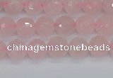 CRQ289 15.5 inches 6mm faceted round rose quartz gemstone beads