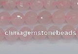 CRQ289 15.5 inches 6mm faceted round rose quartz gemstone beads