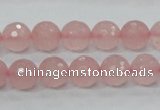 CRQ30 15.5 inches 10mm faceted round natural rose quartz beads