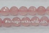 CRQ30 15.5 inches 10mm faceted round natural rose quartz beads