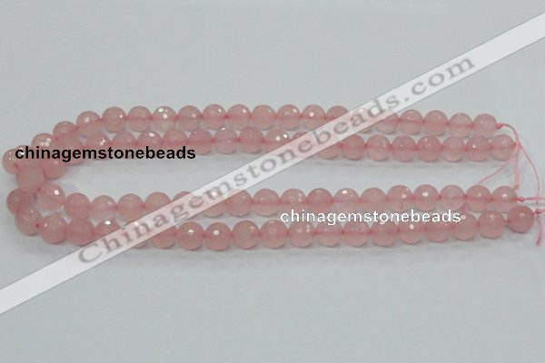 CRQ30 15.5 inches 10mm faceted round natural rose quartz beads