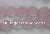 CRQ303 15 inches 12mm faceted nuggets rose quartz beads