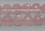 CRQ31 15.5 inches 12mm faceted round natural rose quartz beads