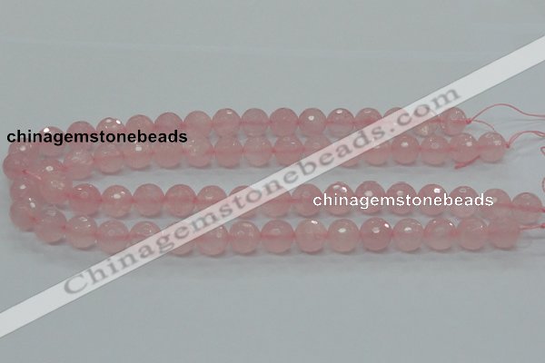 CRQ31 15.5 inches 12mm faceted round natural rose quartz beads