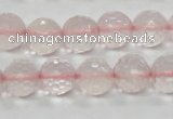 CRQ32 15.5 inches faceted round 12mm natural rose quartz beads