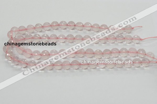 CRQ32 15.5 inches faceted round 12mm natural rose quartz beads