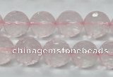 CRQ33 15.5 inches 14mm faceted round natural rose quartz beads