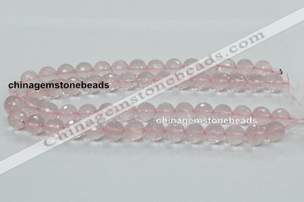 CRQ33 15.5 inches 14mm faceted round natural rose quartz beads