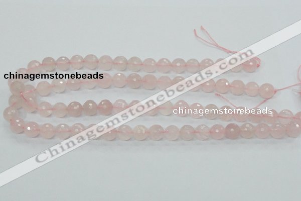 CRQ34 15.5 inches 10mm faceted round natural rose quartz beads