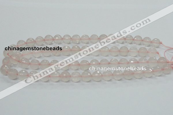 CRQ35 15.5 inches 12mm faceted round natural rose quartz beads