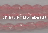 CRQ350 15.5 inches 6*9mm faceted rice rose quartz beads