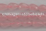 CRQ355 15.5 inches 6*9mm faceted teardrop rose quartz beads